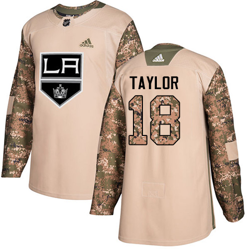 Adidas Kings #18 Dave Taylor Camo Authentic Veterans Day Stitched NHL Jersey